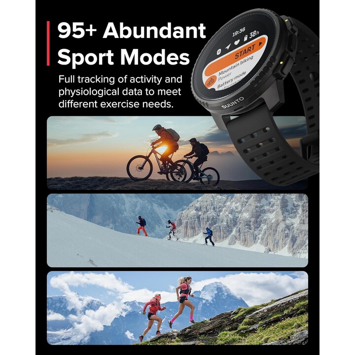 Suunto Vertical Solar All Black reloj deportivo GPS con mapas offline, doble banda, batería 60 días, negro