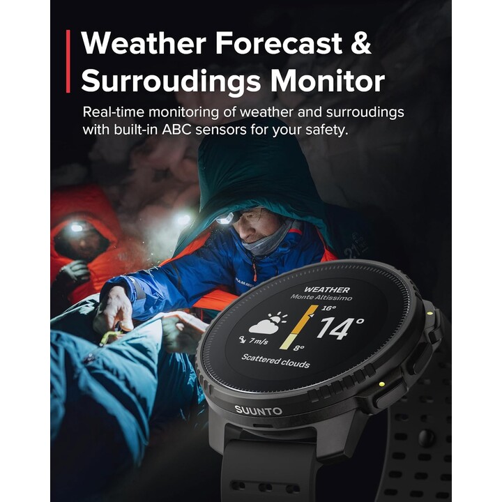 Suunto Vertical Solar All Black reloj deportivo GPS con mapas offline, doble banda, batería 60 días, negro
