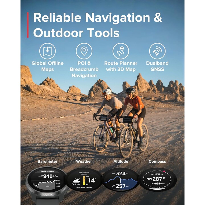 Suunto Race S, Sports Watch, Ligero, GPS, pantalla táctil AMOLED y corona digital, batería de 13 días, grafito de titanio