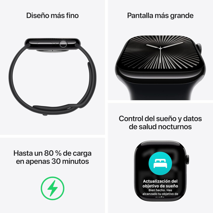 Apple Watch Series 10 GPS Cellular 46 mm avec boîtier en titane doré avec bracelet sport Starlight S/M