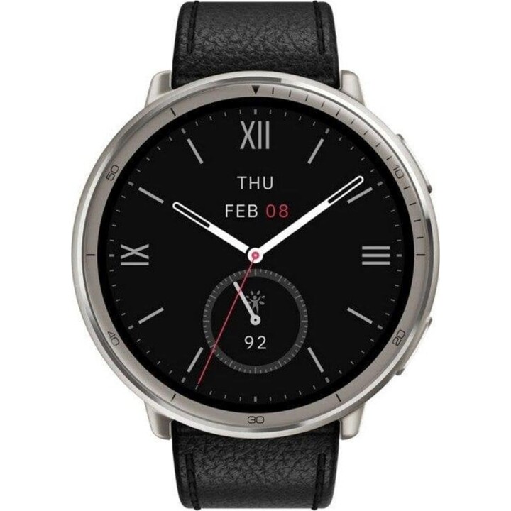 Amazfit Active 2 NFC Smartwatch 1.32" 2,000nits Offline Maps Silver with 2 Straps Black and Red