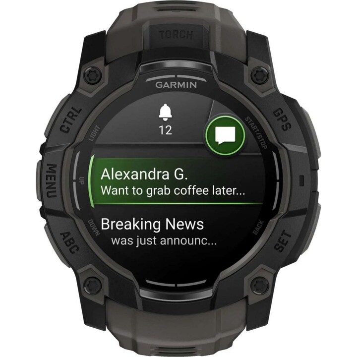 Garmin Instinct, 50mm, Smartwatch de GPS ao ar livre, AMOLED, Black With Black Band