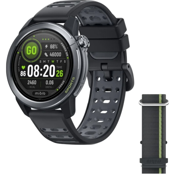 Mibro Gs Active 2 Smartwatch con estadísticas de muñeca, GPS, resistencia al agua 5 ATM, pantalla AMOLED de 1,32", 20 días de au