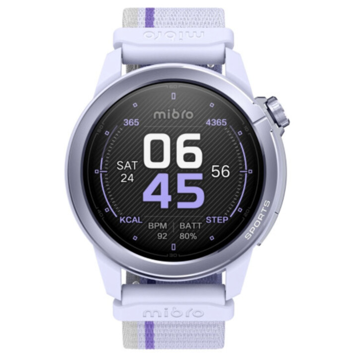 Mibro GS Active 2 Smartwatch, Padel Statistics, GPS, 5ATM, 1.32" AMOLED Display, 20-Day Auto, Lilac