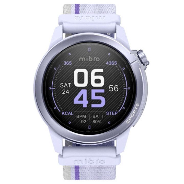 Relógio inteligente Mibro GS Active 2, estatísticas do Padel, GPS, 5ATM, ecrã AMOLED de 1,32", automático de 20 dias, lilás