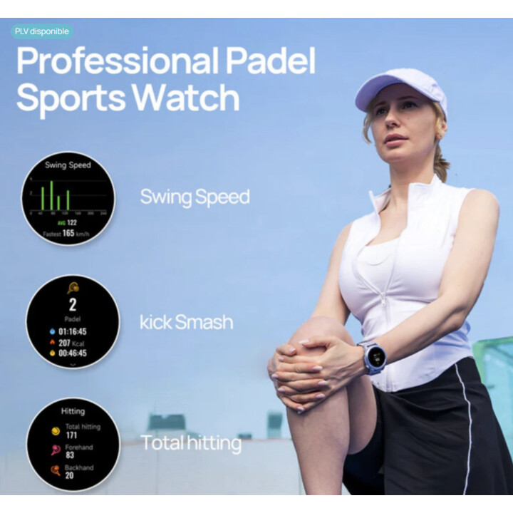 Mibro GS Active 2 Smartwatch, Padel Statistics, GPS, 5ATM, 1.32" AMOLED Display, 20-Day Auto, Lilac