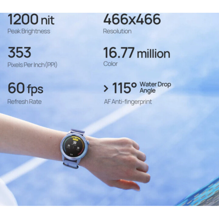 Mibro GS Active 2 Smartwatch, Padel Statistics, GPS, 5ATM, 1.32" AMOLED Display, 20-Day Auto, Lilac