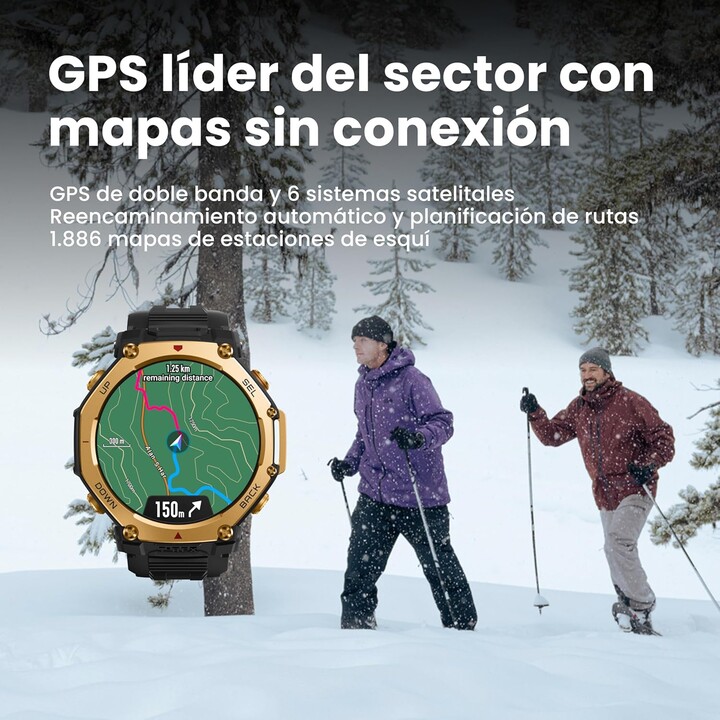 Amazfit T-Rex 3 Pro, Smartwatch deportivo para hombre, pantalla AMOLED de zafiro, bisel de titanio, GPS de doble banda