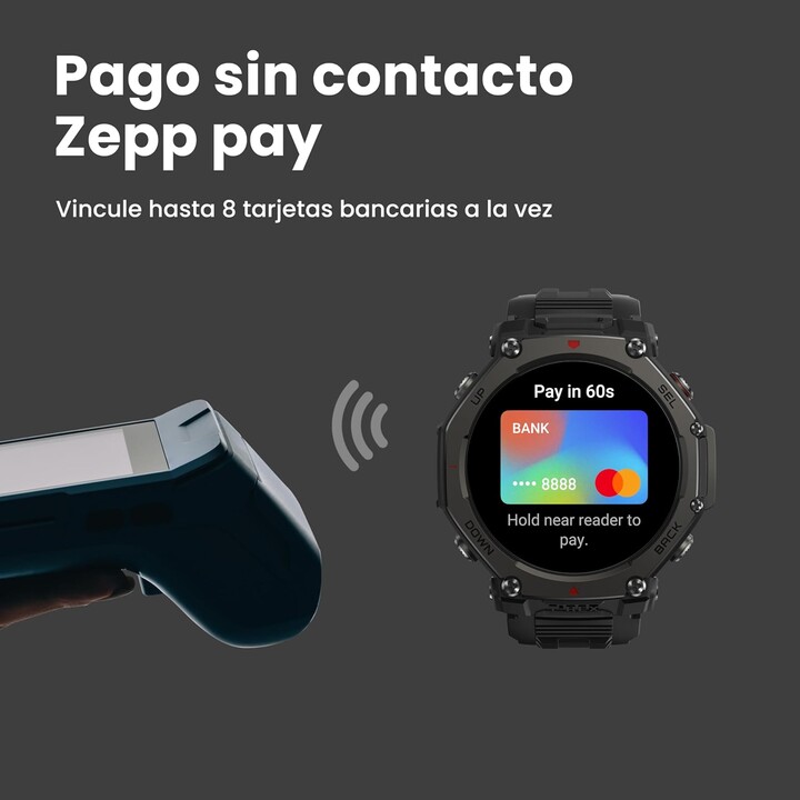 Amazfit T-Rex 3 Pro, Smartwatch deportivo para hombre, pantalla AMOLED de zafiro, bisel de titanio, GPS de doble banda