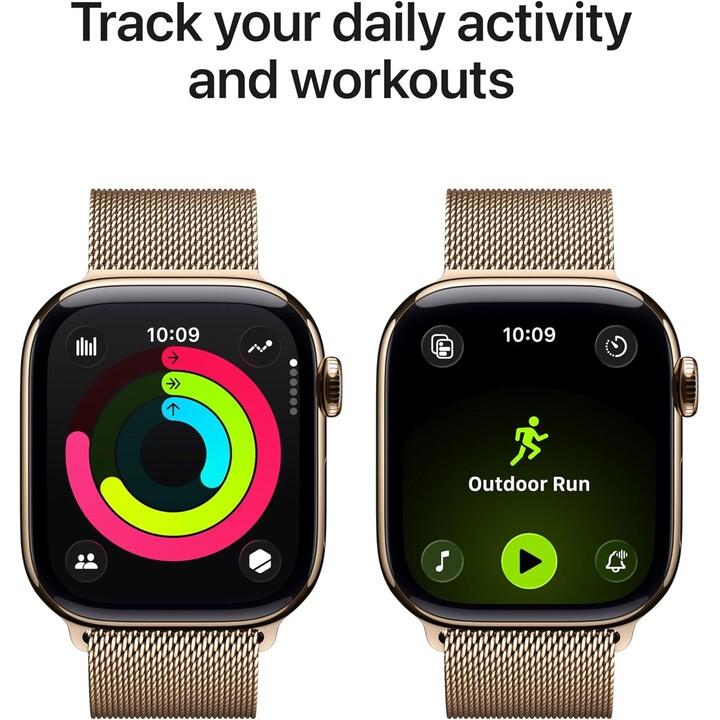 Apple Watch Series 11 GPS Cellular 42 mm Caja de titanio dorado con correa milanesa dorada - Talla única