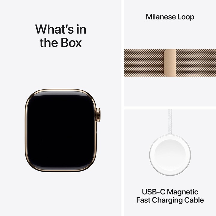 Apple Watch Series 11 GPS Cellular 42 mm Caja de titanio dorado con correa milanesa dorada - Talla única