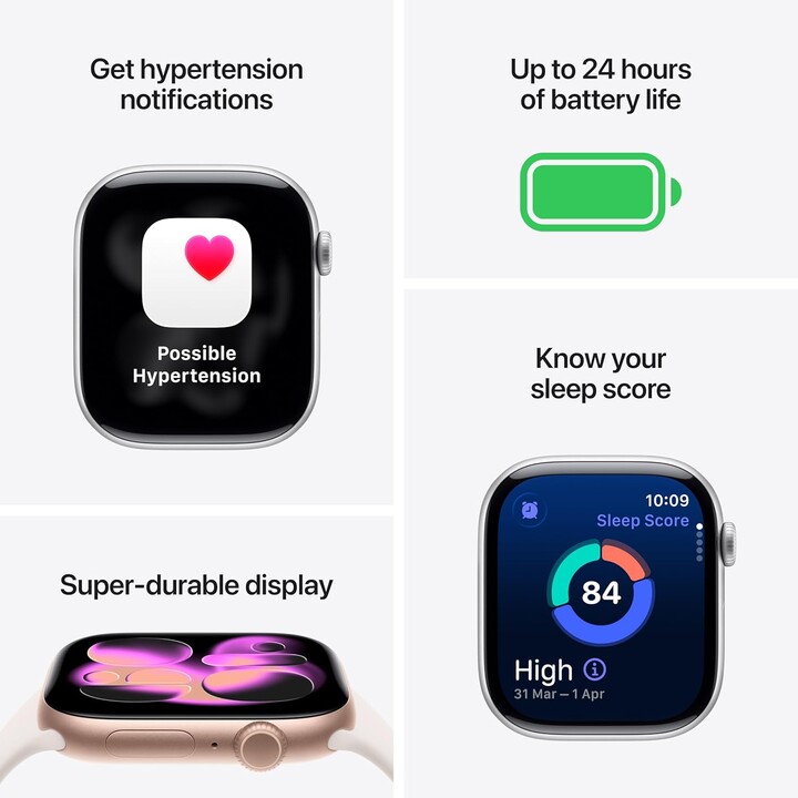 Apple Watch Series 11 GPS 42mm Caja de aluminio en negro azabache y correa deportiva negra Talla M/L