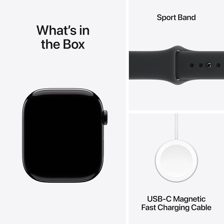 Apple Watch Series 11 GPS 46mm Caja de aluminio en negro azabache y correa deportiva negra Talla S/M