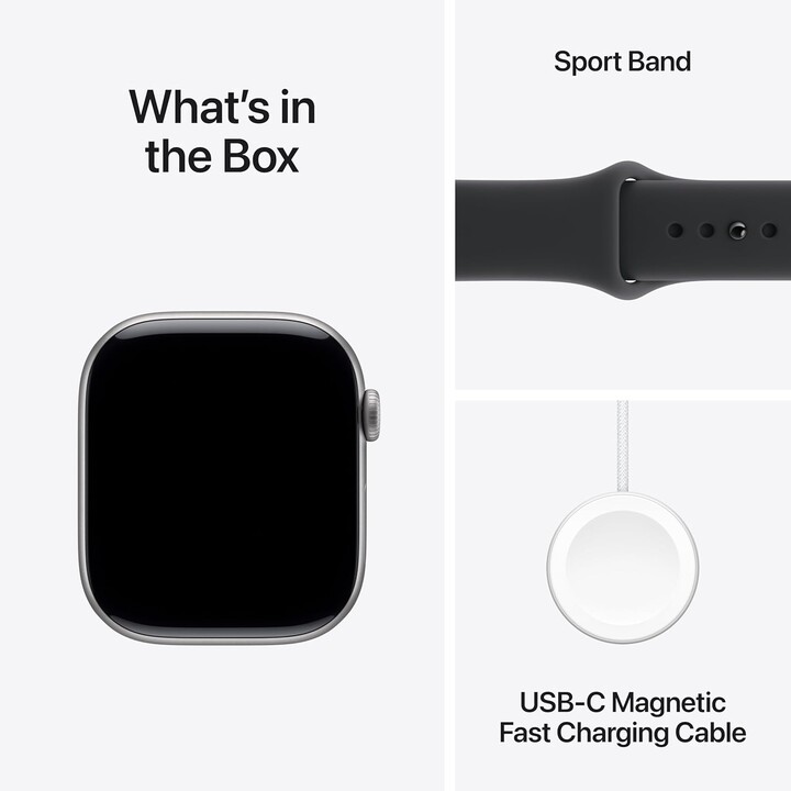 Apple Watch Series 11 GPS 46mm, Space Grey Aluminium Case with Black Sport Band, Size M/L