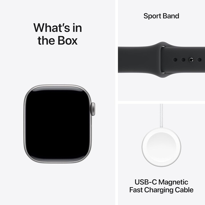 Apple Watch Series 11 GPS 42mm, Caja de Aluminio Gris Espacial con Correa Deportiva Negra, Tamaño S/M