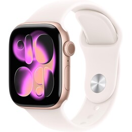 Apple Watch Series 11 GPS 42mm Caja de aluminio en oro rosa y correa deportiva rosa rubor Talla M/L