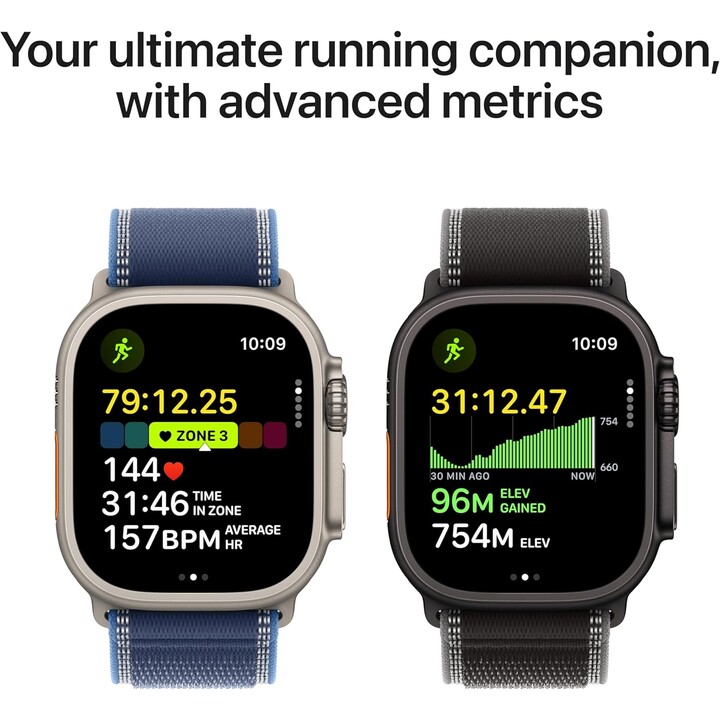 Apple Watch Ultra 3 GPS Cellular 49 mm, caja resistente de titanio negra con correa milanesa negra, talla M