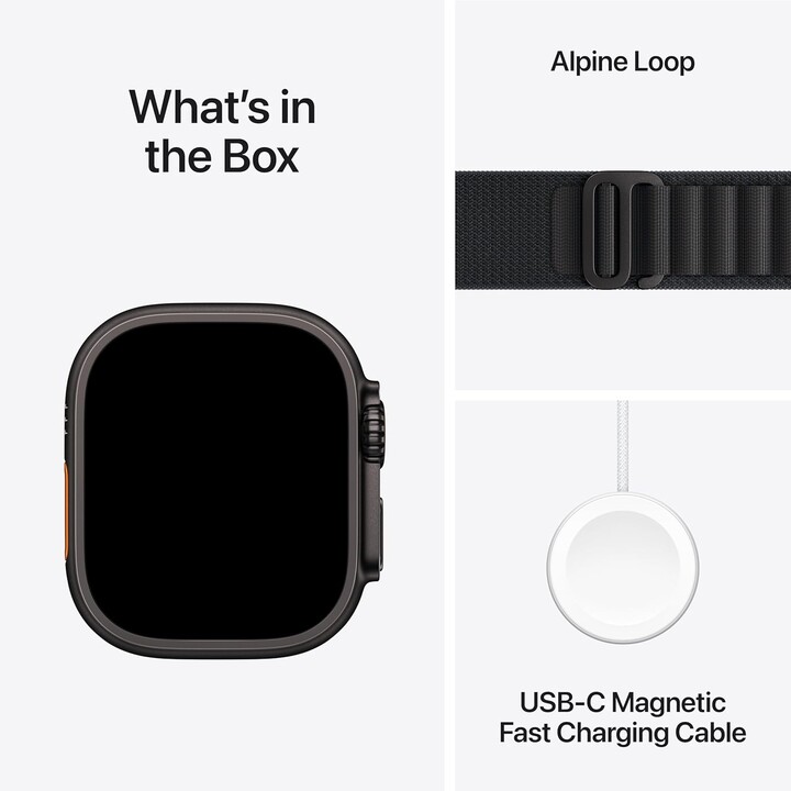 Apple Watch Ultra 3 GPS Cellular 49mm Caja de Titanio Negra con Correa Loop Alpine Negra Grande