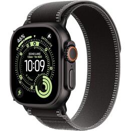 Apple Watch Ultra 3 GPS Cellular 49mm Titânio Natural Loop Trail Band Preta - tamanho S/M