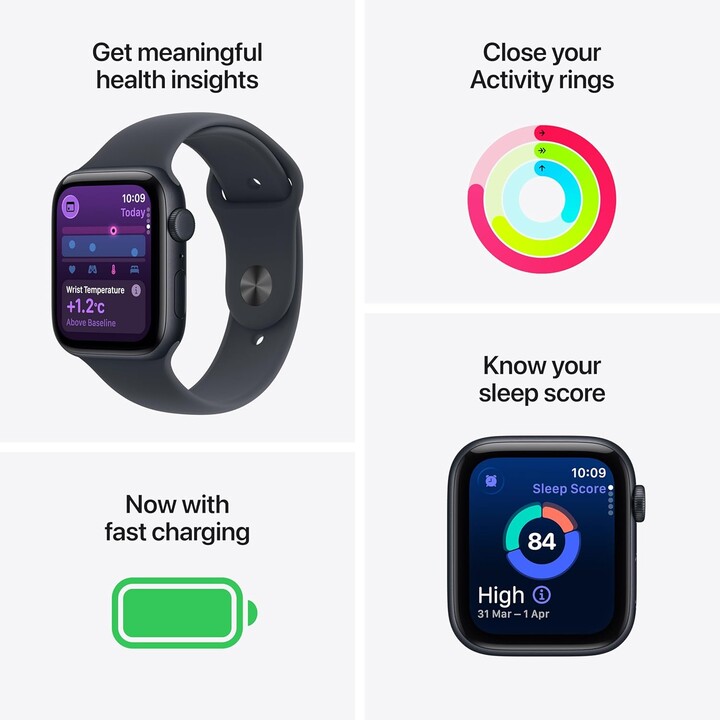 Apple Watch SE3 2025 GPS 40mm Midnight Aluminum Case and Midnight Sport Band Size S/M
