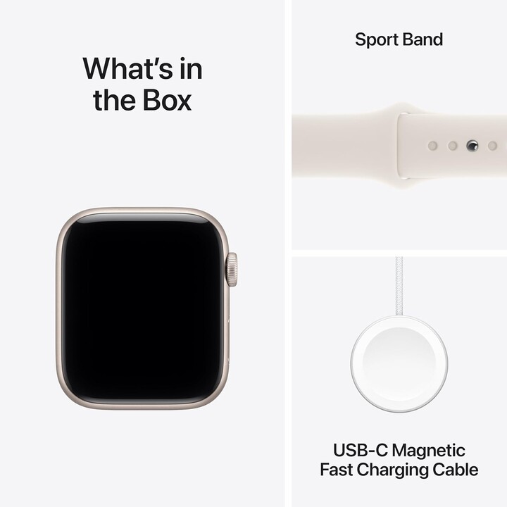 Apple Watch SE3 2025 GPS Cellular 44mm Caja de aluminio Starlight con correa deportiva Starlight - Talla S/M