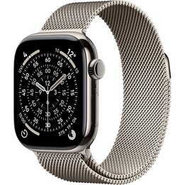 Apple Watch Series 11 GPS Cellular 42 mm Gehäuse aus natürlichem Titan mit natürlicher Milanese-Schlaufe – Einheitsgröße