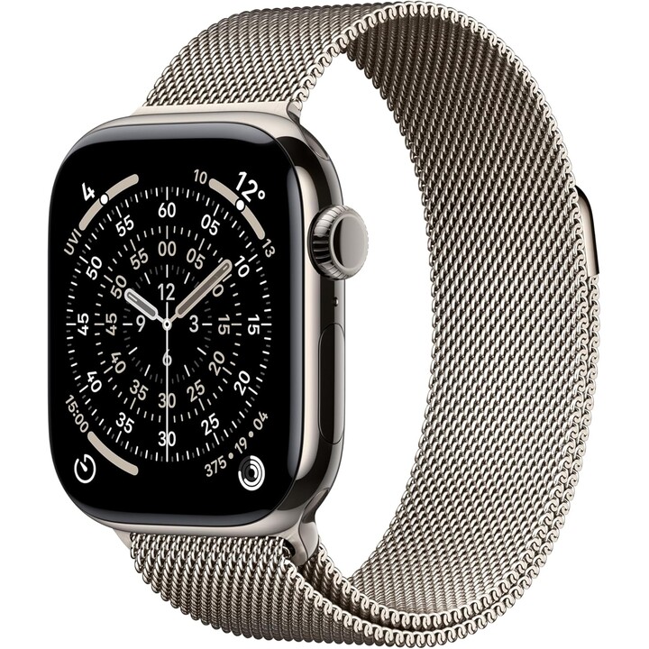 Apple Watch Series 11 GPS Cellular 42 mm Gehäuse aus natürlichem Titan mit natürlicher Milanese-Schlaufe – Einheitsgröße