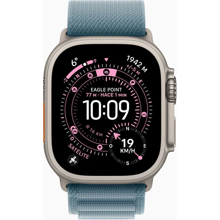 Apple Watch Ultra 3 GPS Cellular Cassa in titanio naturale da 49 mm con Alpine Loop azzurro - Taglia L