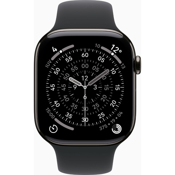 Apple Watch Series 11 GPS Cellular 46mm Caja de titanio negro pizarra y correa deportiva negra - Talla M/L