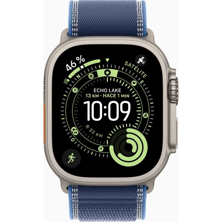 Apple Watch Ultra 3 GPS Cellular 49mm Caja de titanio natural Correa Loop Trail Azul brillante - Talla S/M