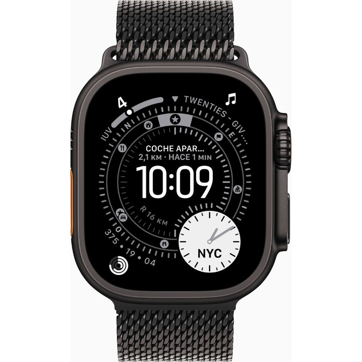 Apple Watch Ultra 3 GPS Cellular 49mm Caja resistente de titanio negro con correa milanesa negra - Talla S