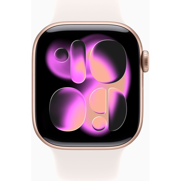 Apple Watch Series 11 GPS Cellular Cassa in alluminio oro rosa da 42 mm con cinturino sportivo rosa cipria - Taglia S/M