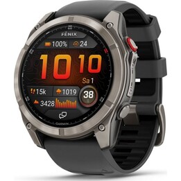 Garmin Fēnix 8 Pro 51 mm AMOLED Zafiro Gris Titanio con correa de Silicona Negra