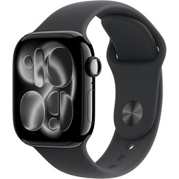 Apple Watch Series 11 GPS Cellular 42mm Caja de aluminio en negro azabache y correa deportiva negra Talla M/L