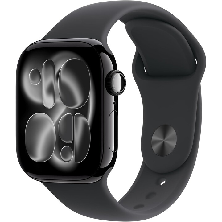 Apple Watch Series 11 GPS Cellular 42mm Caja de aluminio en negro azabache y correa deportiva negra Talla M/L