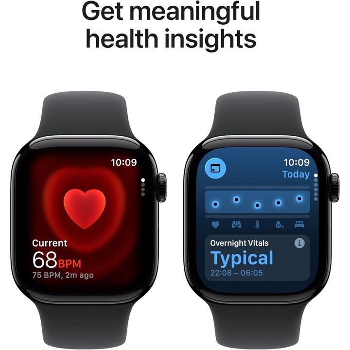 Apple Watch Series 11 GPS Cellular 42mm Caja de aluminio en negro azabache y correa deportiva negra Talla M/L