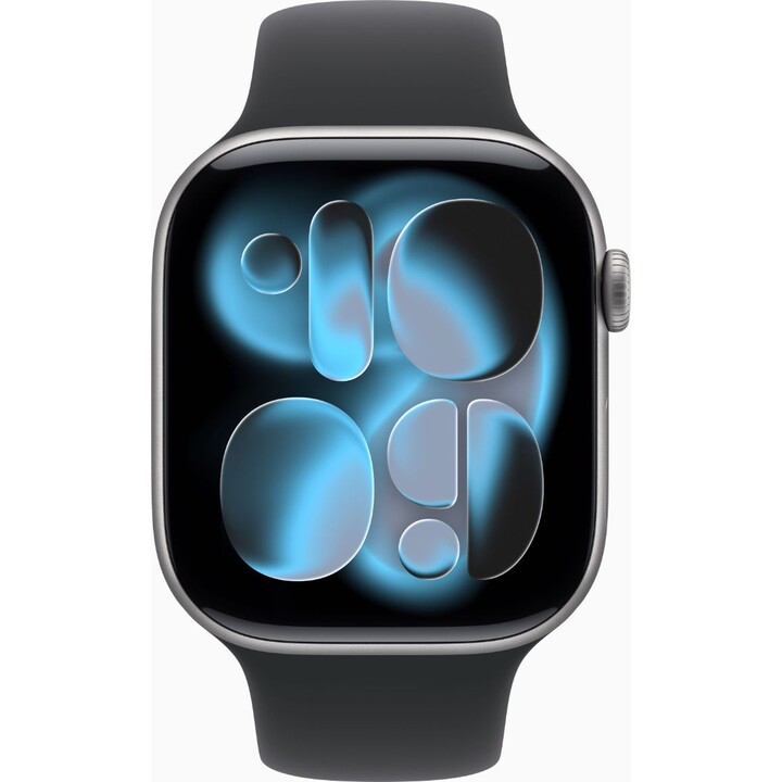 Apple Watch Series 11 GPS Cellular 46mm Caja de aluminio gris espacial con correa deportiva negra - S/M