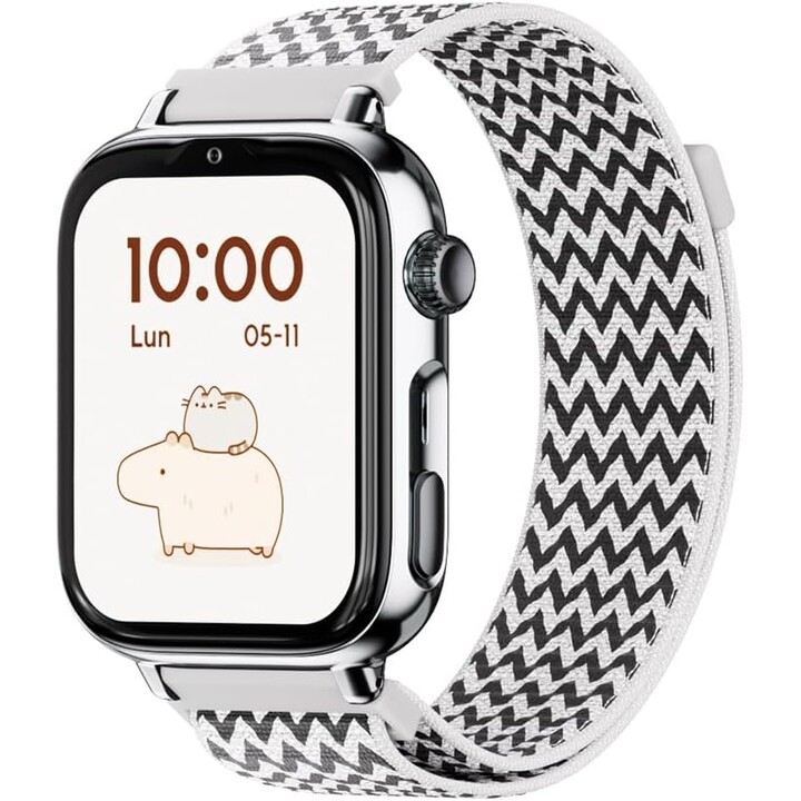 SaveWatch Plus 2 Smartwatch with Calls and GPS / Savefamily / 680 mAh / NanoSIM / Fabric / Black / Zig Zag