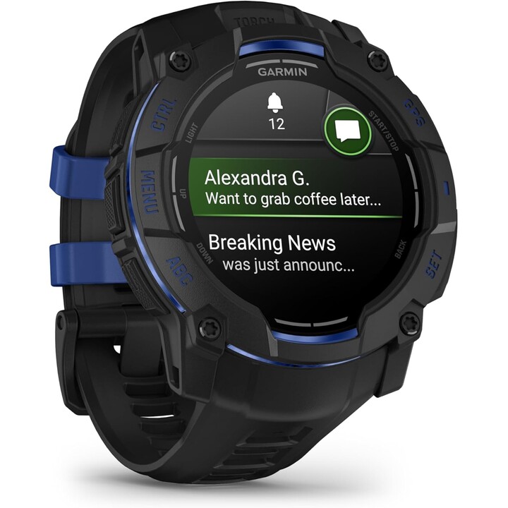 Garmin Instinct 3 AMOLED 50mm Black with Black/Blue Strap