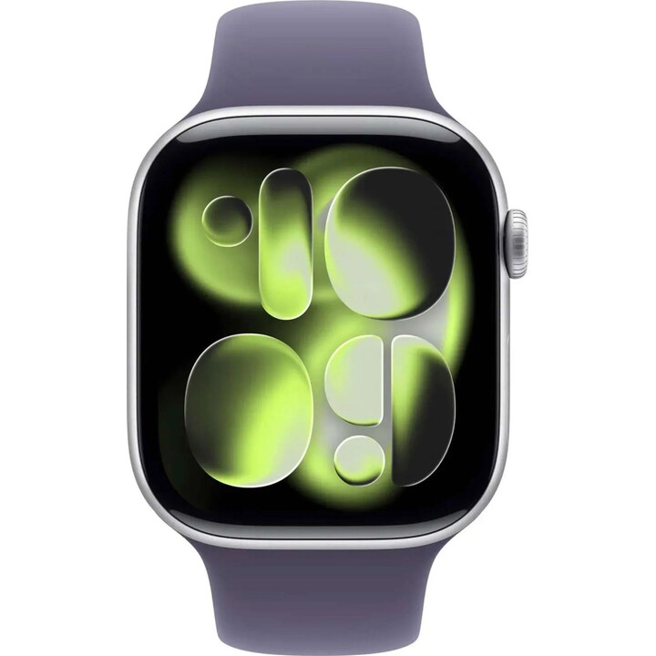 Apple Watch Series 11 GPS Cellular 46mm Caja de aluminio plateado con correa deportiva lila S/M