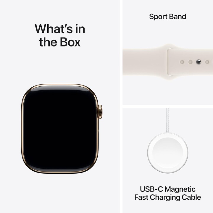 Apple Watch Series 11 GPS Cellular 46mm Caja de titanio dorada con banda deportiva rosa rubor M/L