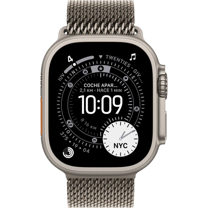 Apple Watch Ultra 3 GPS Cellular Cassa in titanio naturale da 49 mm con bracciale ad anello milanese - Taglia S