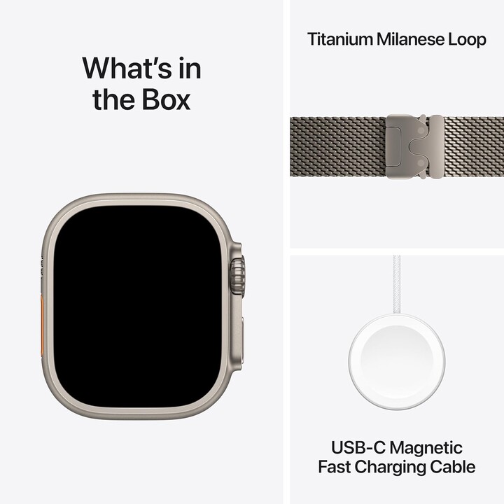Apple Watch Ultra 3 GPS Cellular Cassa in titanio naturale da 49 mm con bracciale ad anello milanese - Taglia S