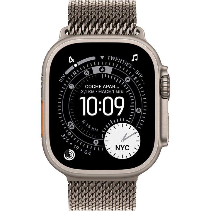 Apple Watch Ultra 3 GPS Cellular 49 mm Caja de titanio natural con correa Milanese Loop natural - Talla L