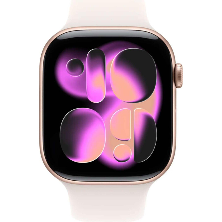 Apple Watch Series 11 GPS Cellular 46mm Caja de aluminio en oro rosa con correa deportiva rosa rubor - Talla M/L