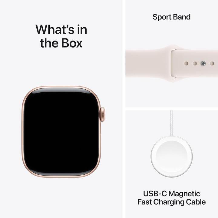 Apple Watch Series 11 GPS Cellular 46mm Caja de aluminio en oro rosa con correa deportiva rosa rubor - Talla M/L