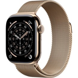 Apple Watch Series 11 GPS Cellular 46mm Titanium Gold Case with Milanese Loop Gold Strap - Size M/L