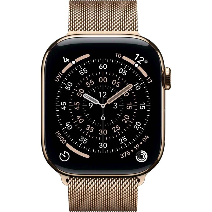 Apple Watch Series 11 GPS Cellular 46mm Caja de titanio dorado y correa milanesa dorada - Talla M/L