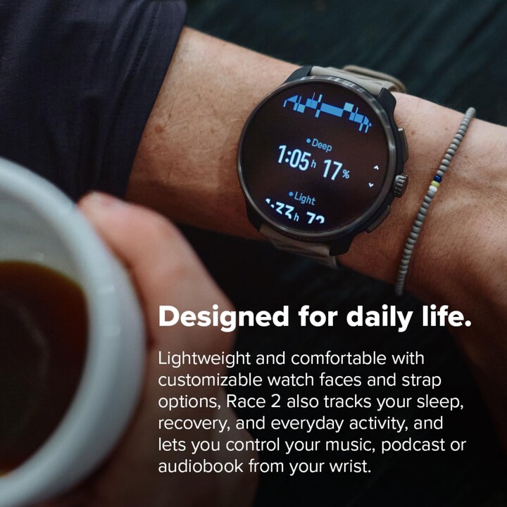 SUUNTO Race 2 Reloj deportivo con GPS, brillante pantalla táctil AMOLED de 1,5 pulgadas, diseño más elegante y ligero, 115+ modo