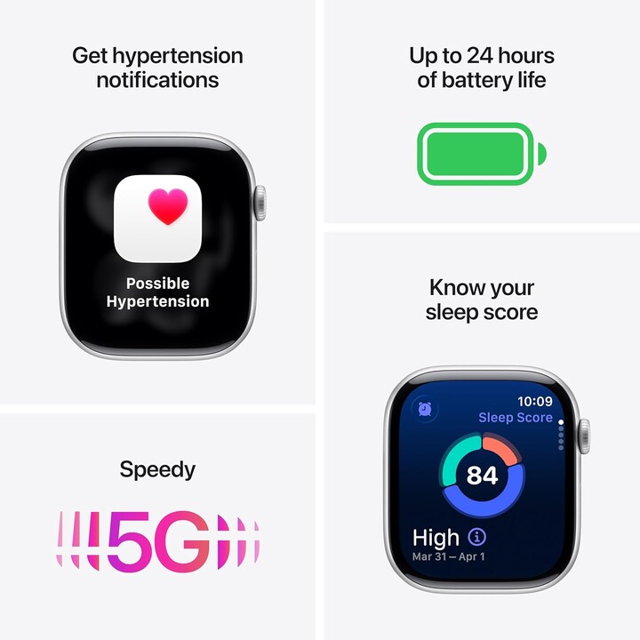 Apple Watch Series 11 GPS Cellular 42 mm caixa de titânio natural com pulseira esportiva cinza pedra M/L